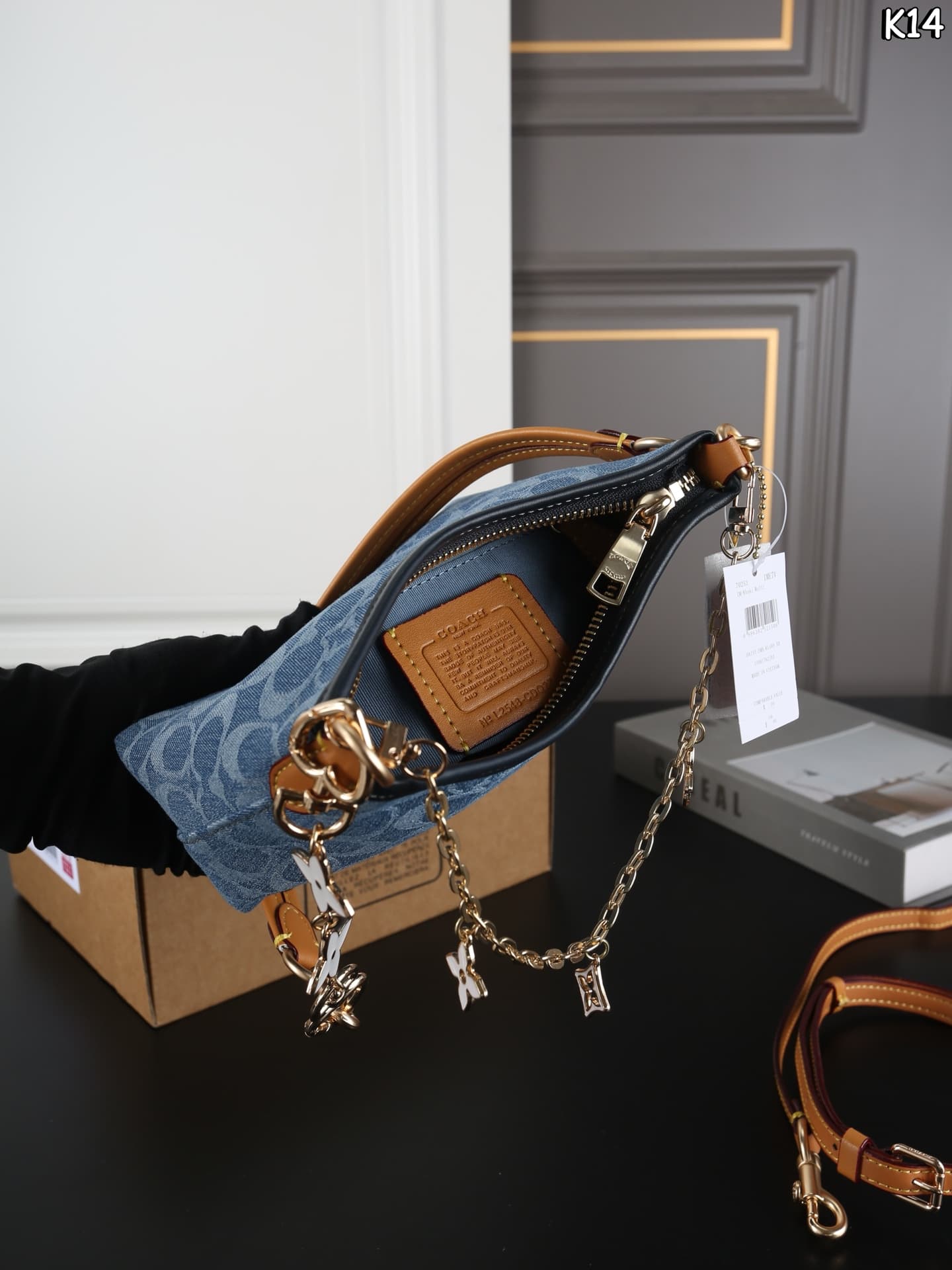 Coach Laurel Small Shoulder Bag Signature Denim  High