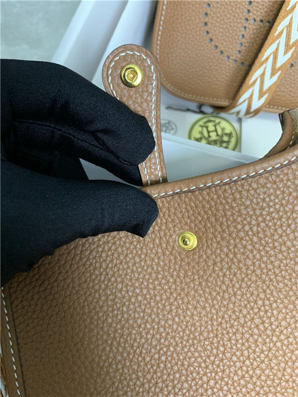 Hermes Evelyne III TPM Mini Bag Togo Leather In Gold WAX High