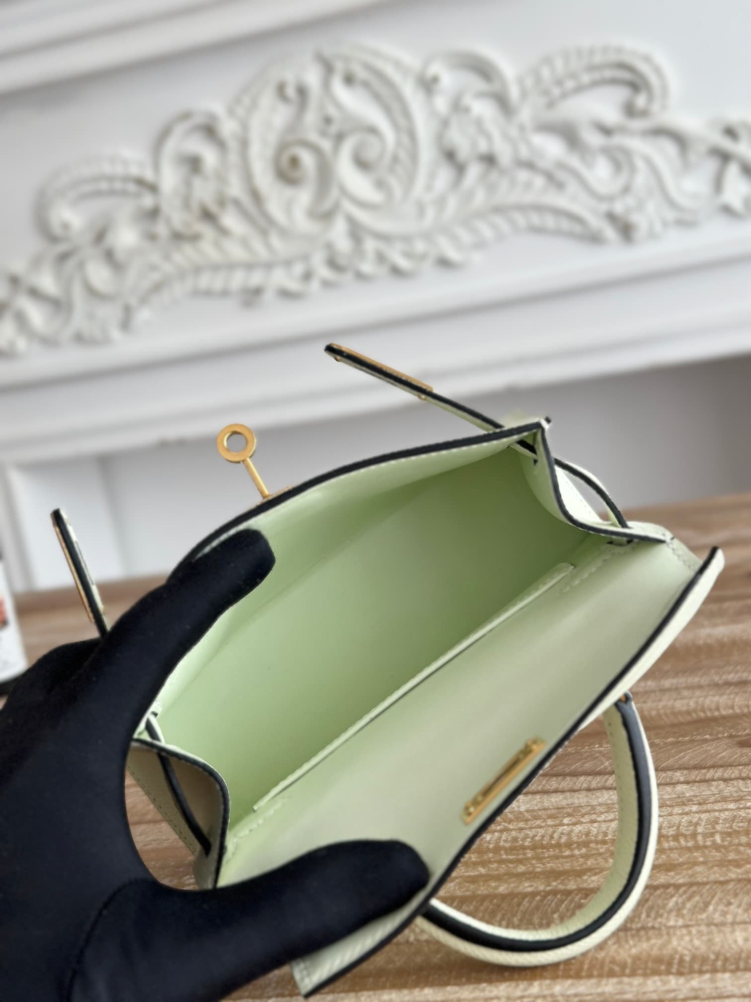 Hermes Kelly Mini II Bag Epsom Leather WAX Vert Fizz High