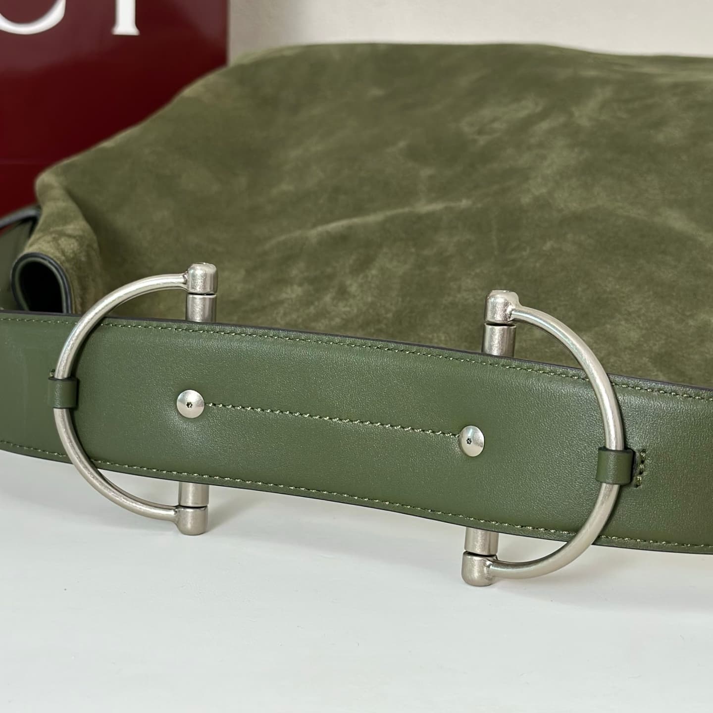 Gucci Beatrix large tote bag 850546 Green Suede High