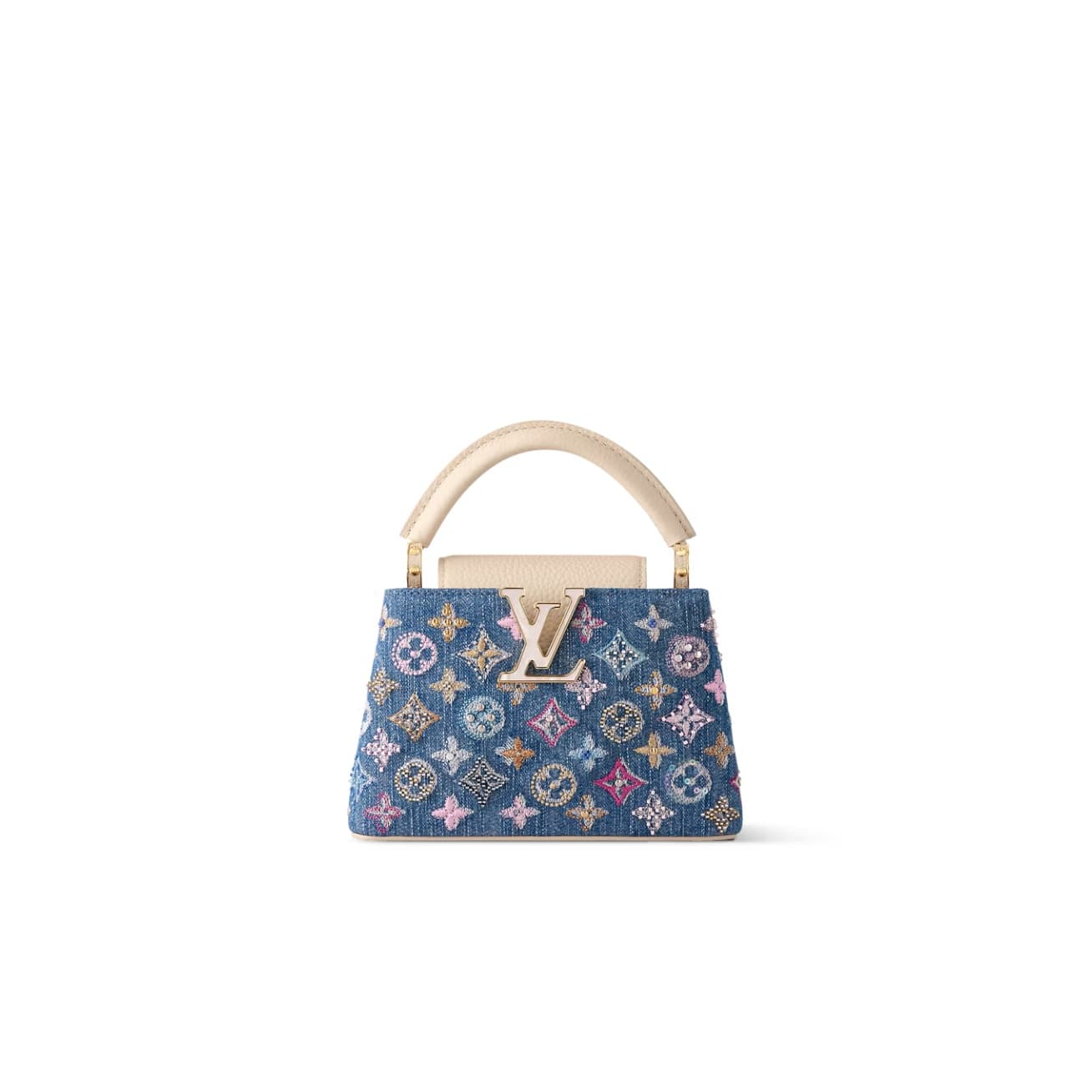 Louis Vuitton Capucines Mini Cowhide-leather trim Denim Blue/Cream M12947 TOP