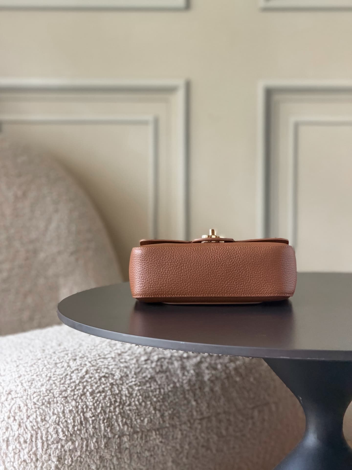 CHANEL Mini flap bag Grained Calfskin&Gold-tone metal Caramel AS6573 A