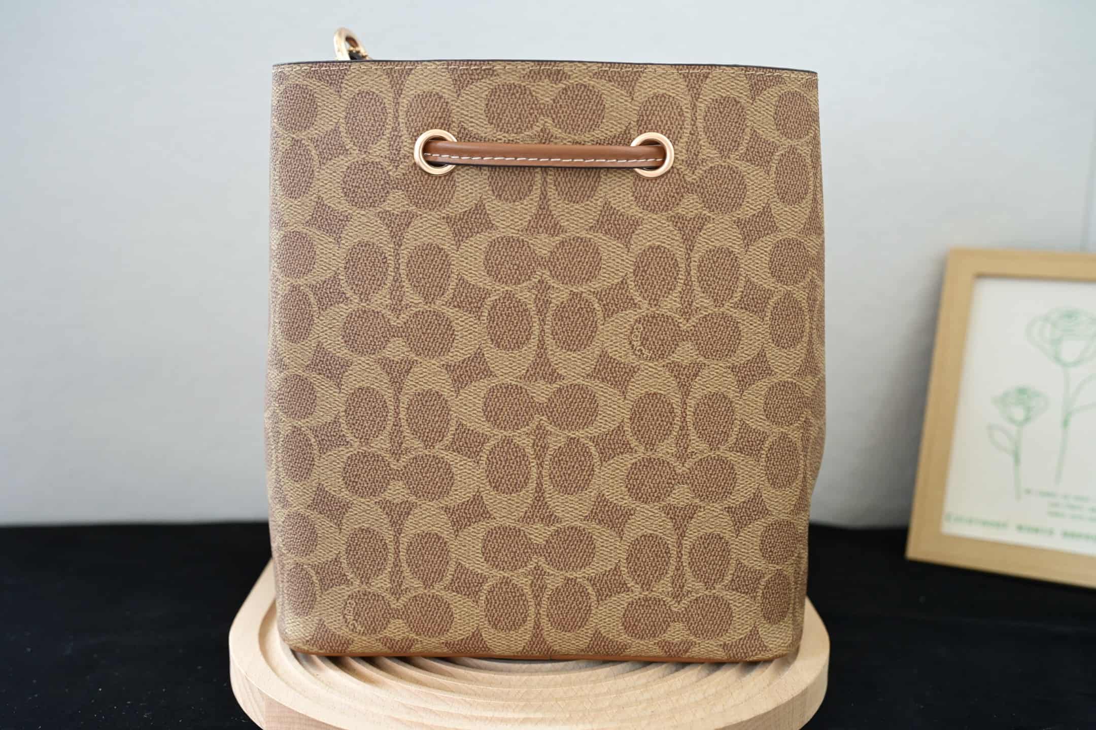 COACH Rowan Bucket Bag In Tan Signature Canvas High