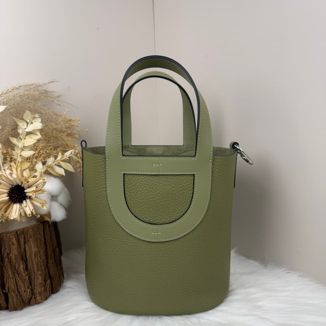 Hermès Picotin In-The-Loop 18 bag Silver/Gold Metal Sauge Wax High