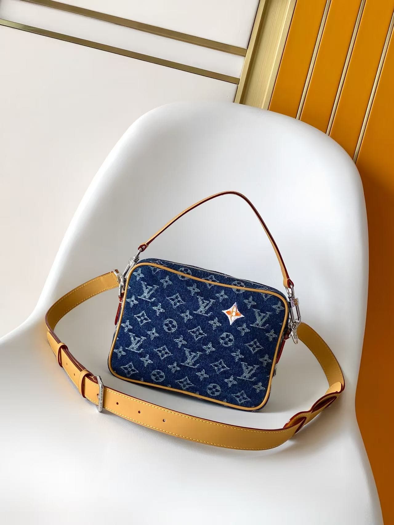 Louis Vuitton Nil Blue Monogram Flowers Denim M27553 High