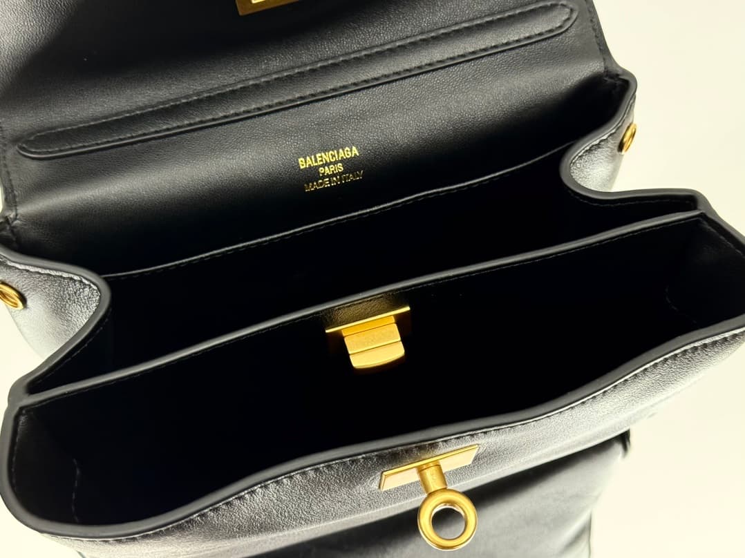 Balenciaga Rodeo Mini bag in black Smooth Calfskin Leather With Gold-Tone Metal TOP