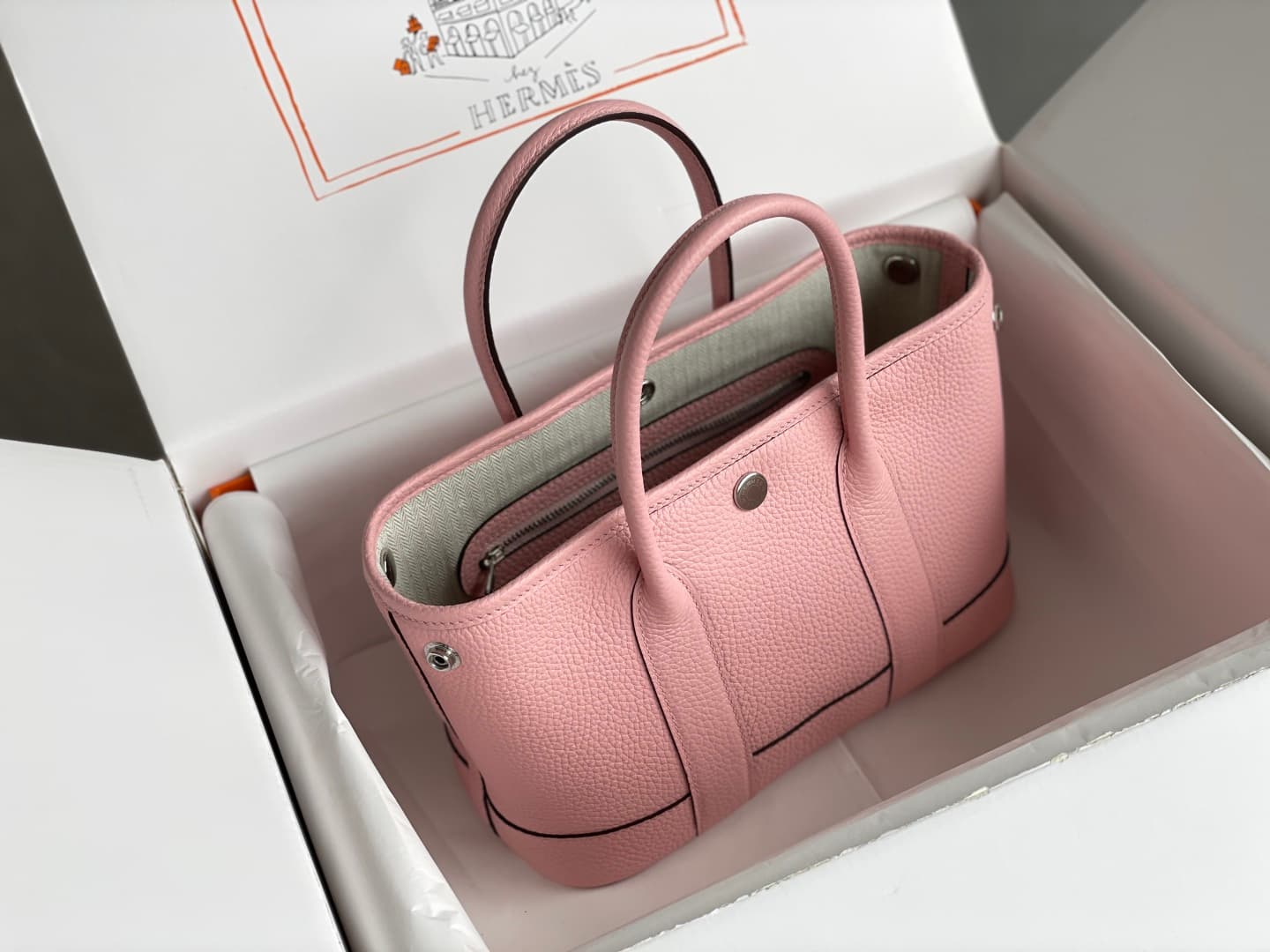 Hermes Garden Party 23 bag in Pink Togo Leather WAX High