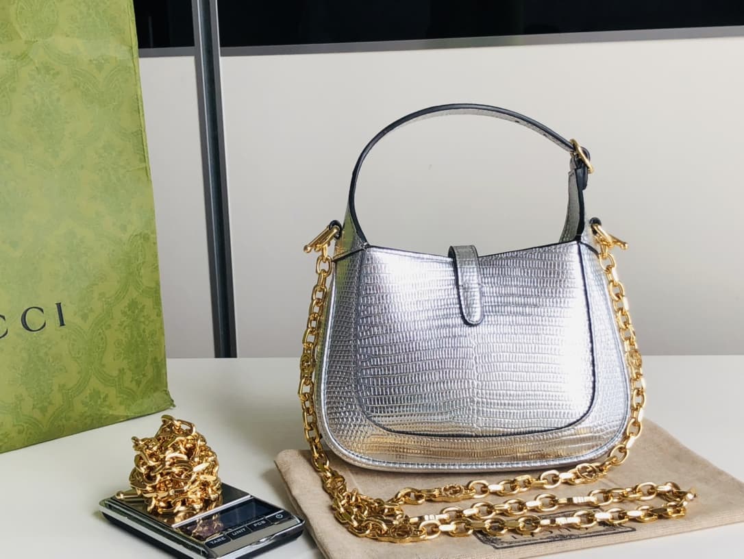 Jackie 1961 mini shoulder bag 675799 Lizard Sliver High