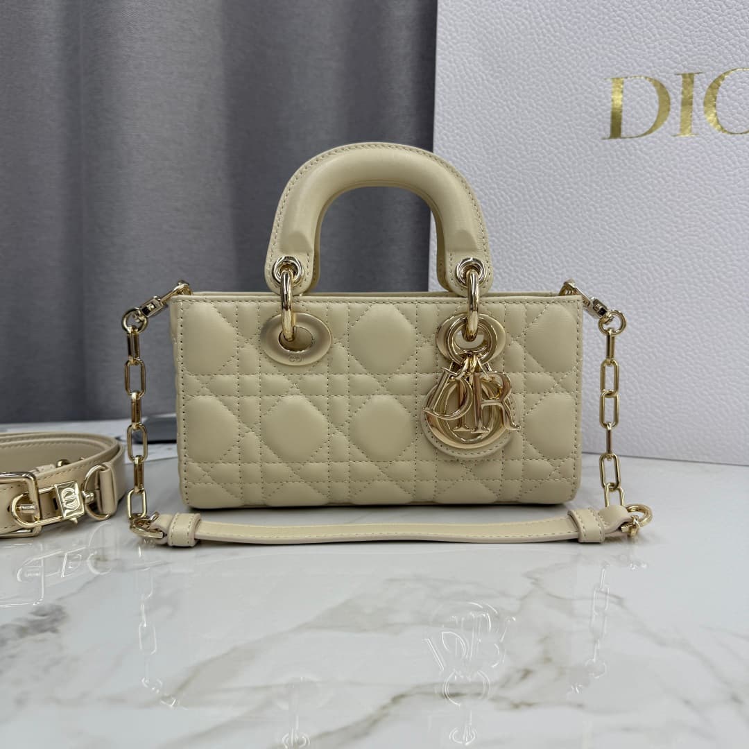 Dior Lady D-Joy Bag Light Beige Cannage Lambskin M0636 High