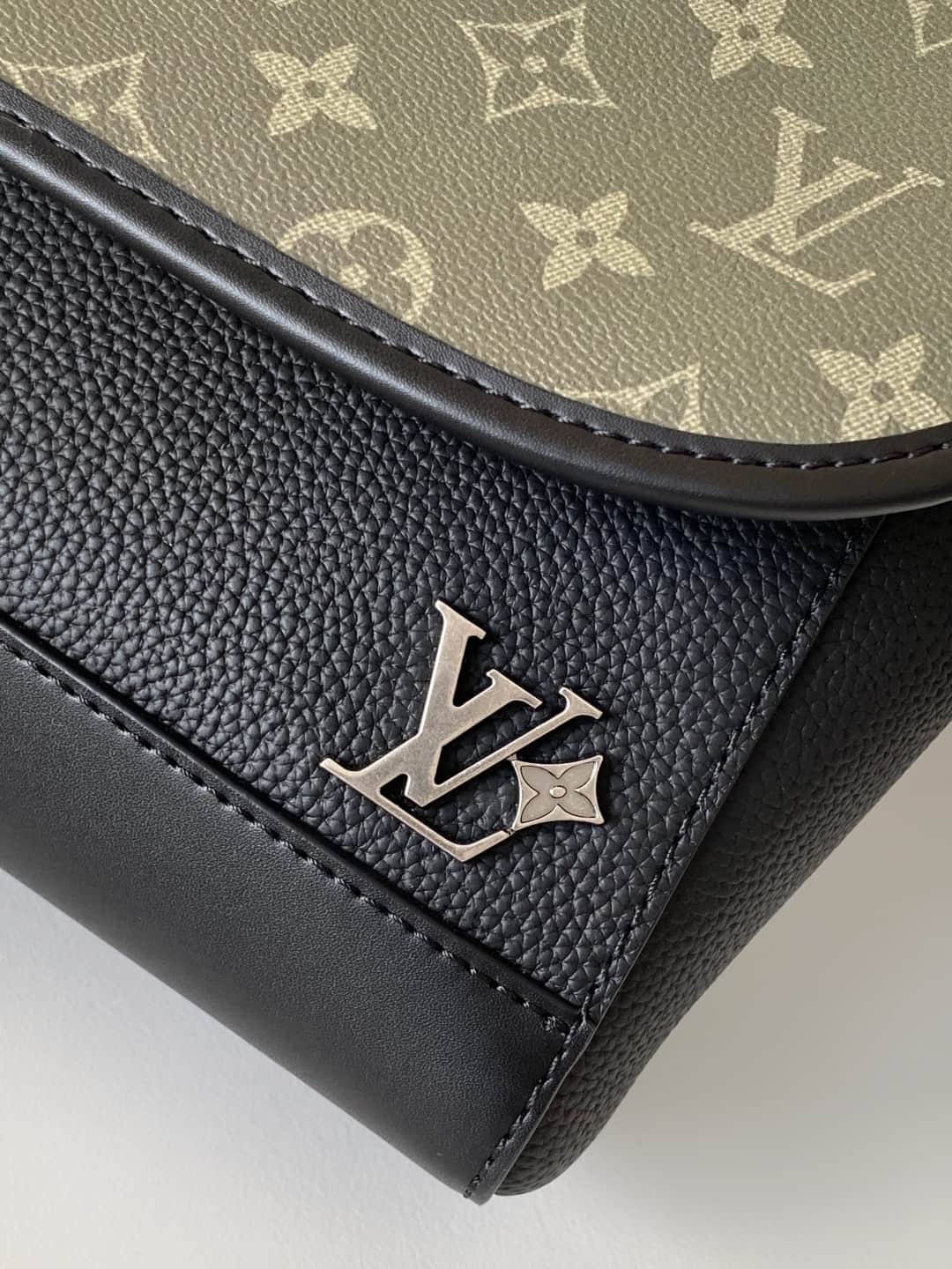 Louis Vuitton Pulse Messenger Bag Khaki Monogram Coated Canvas M12625 High