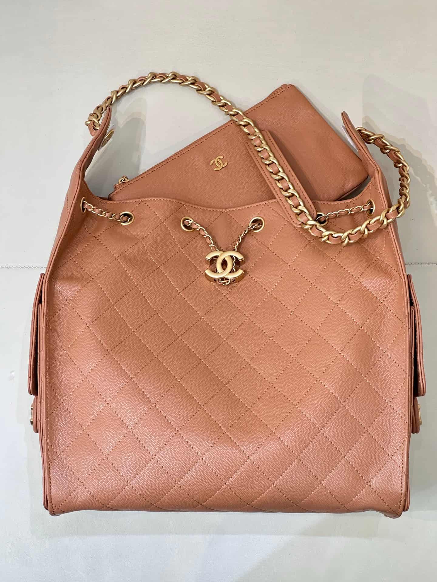 Chanel 25 Medium Hobo handbag AS5311 Grained Calfskin & Gold-tone Metal Brown TOP