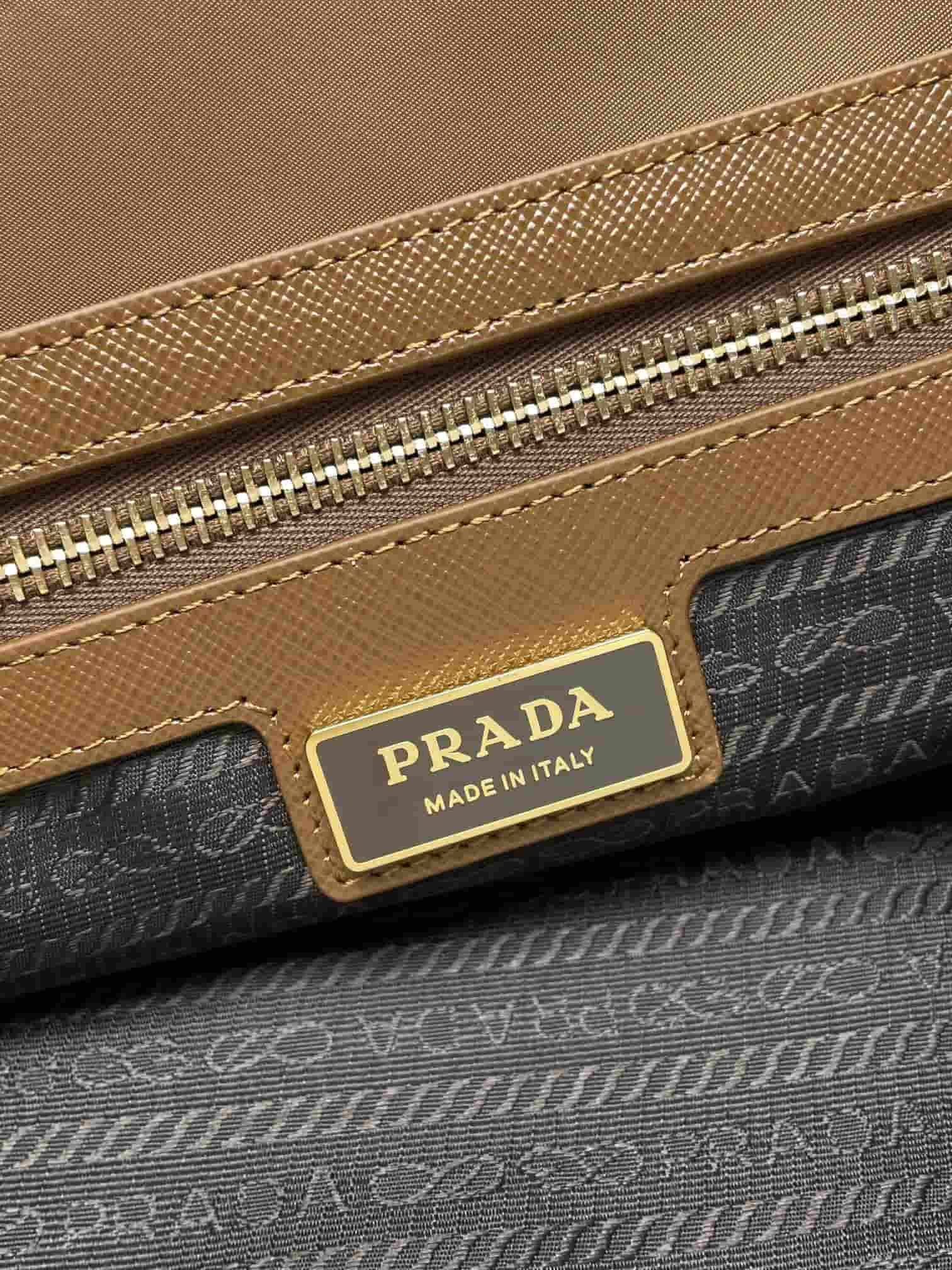 Prada Re-Edition 1978 large Re-Nylon and Saffiano leather tote bag Brown 1BG527 High