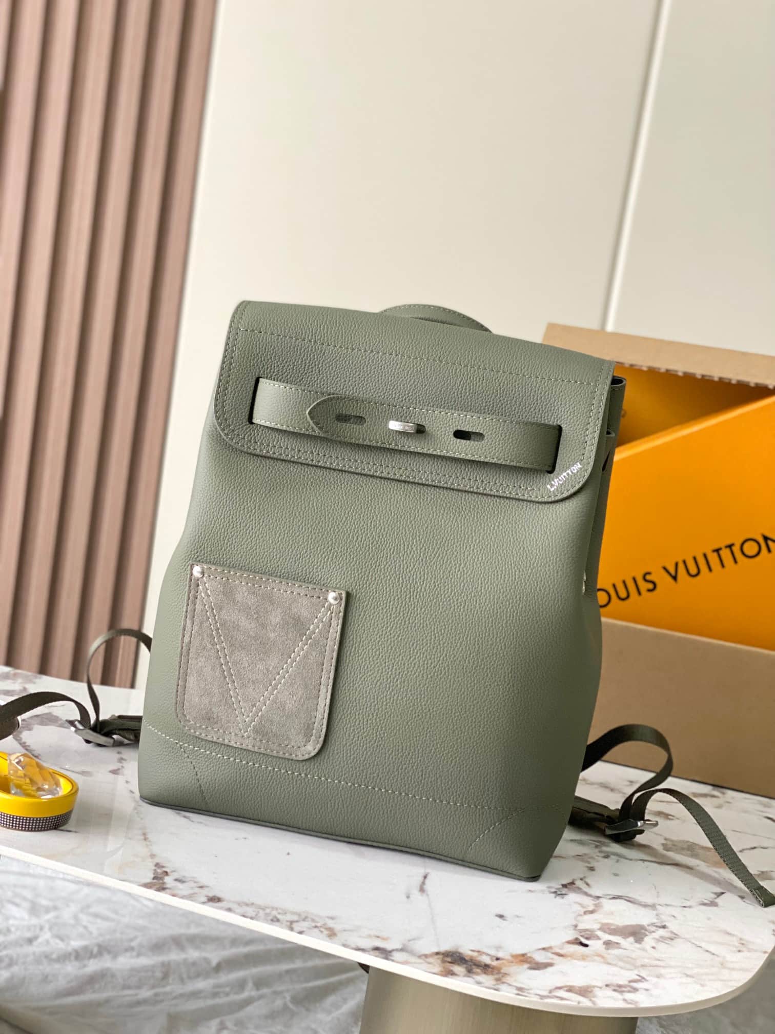 Louis Vuitton Steamer Backpack Khaki Green Touch calfskin leather M26852 TOP