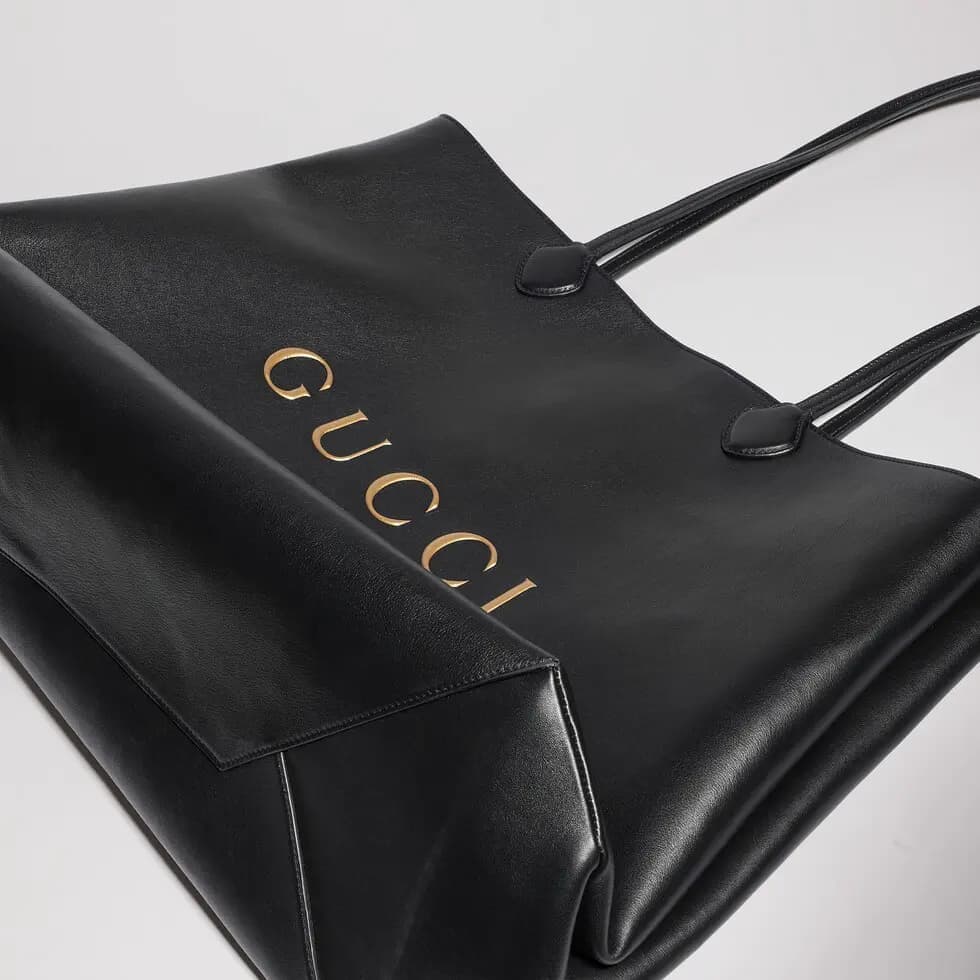 Gucci NY large tote bag Black soft lightweight leather ‎A00B4R High