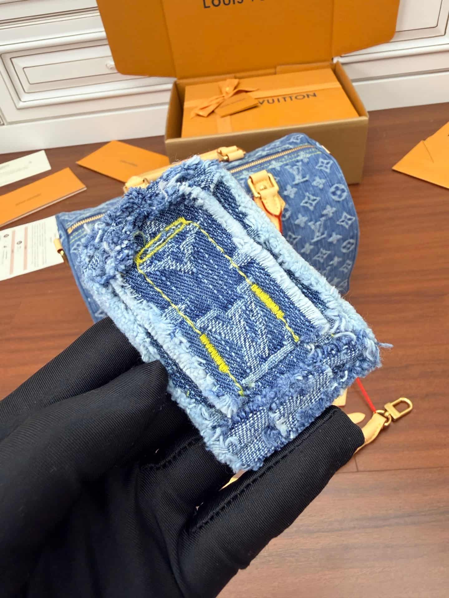 Louis Vuitton Speedy Soft 30 Blue Denim M14430 TOP