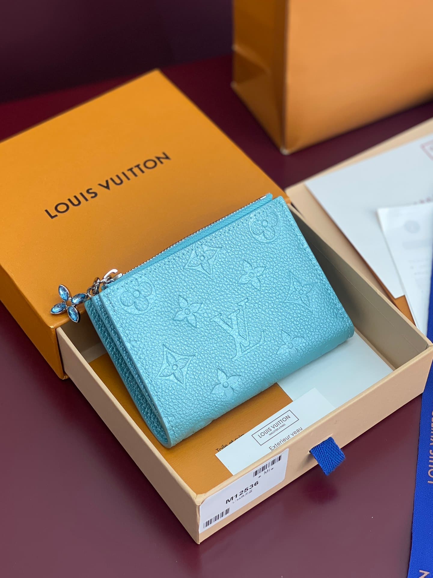 Louis Vuitton Lisa Wallet Embossed supple grained cowhide leather M12536 Azur Frost High