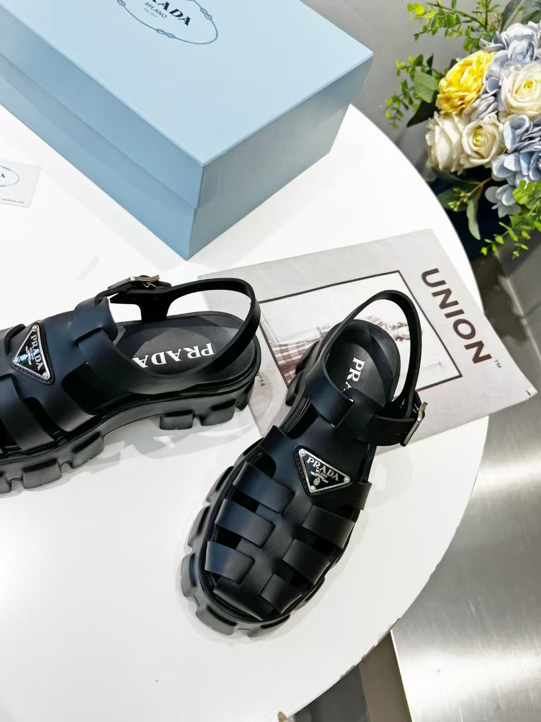 Prada Monolith Rubber Sandals