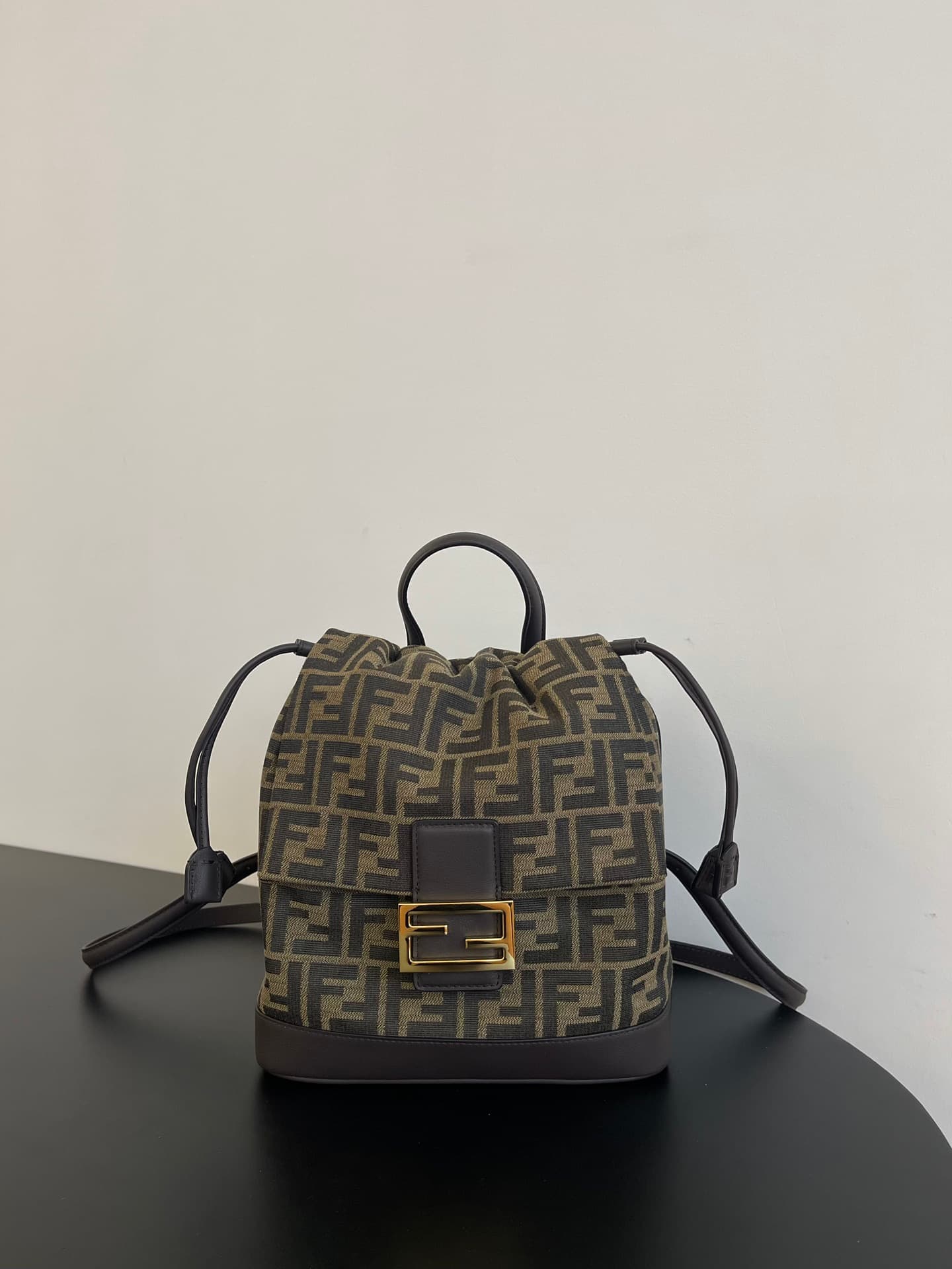 Fendi Brown FF jacquard fabric backpack Brown High