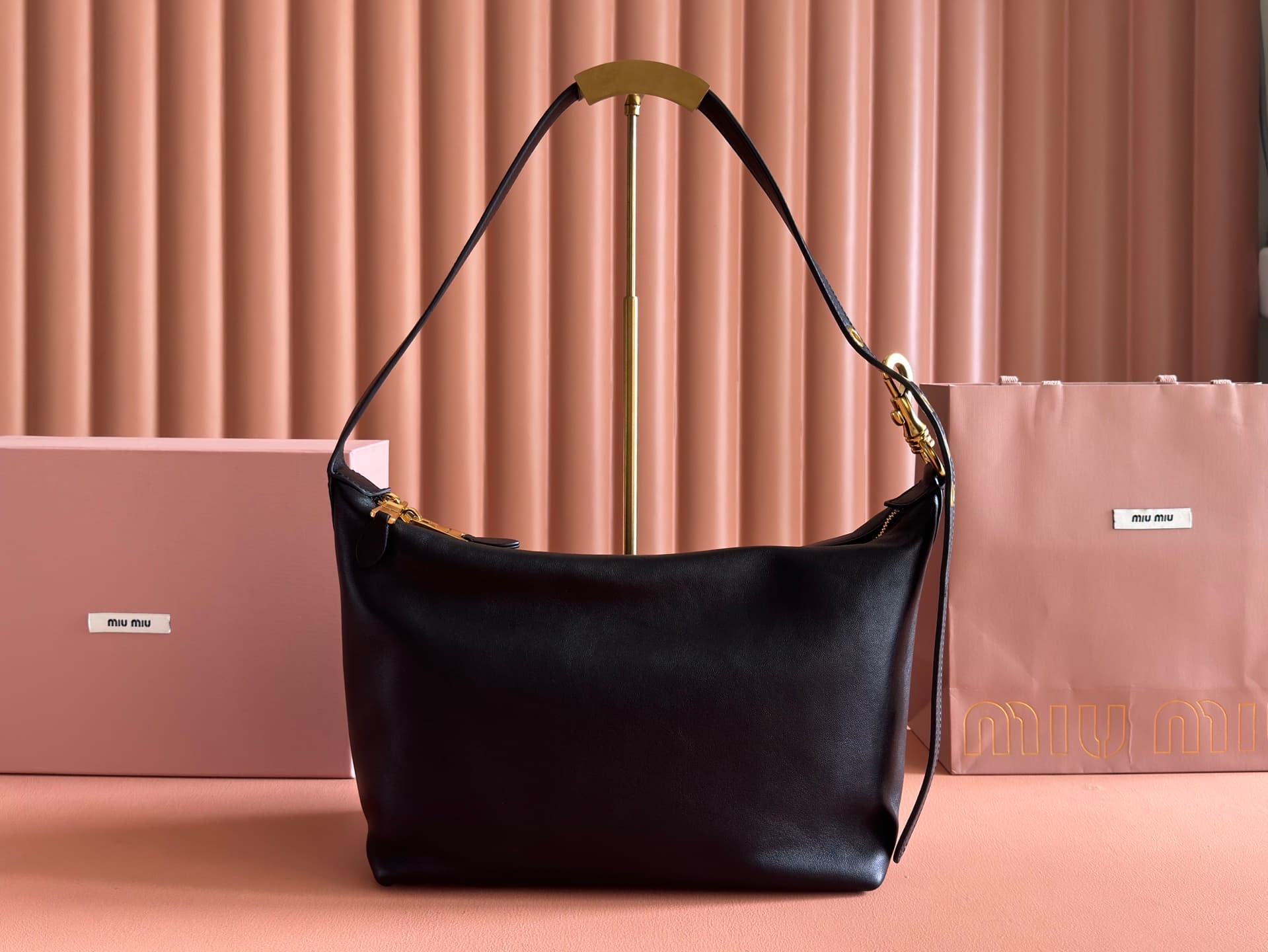 Miu Miu Spirit nappa leather bag Black 5BC217 High