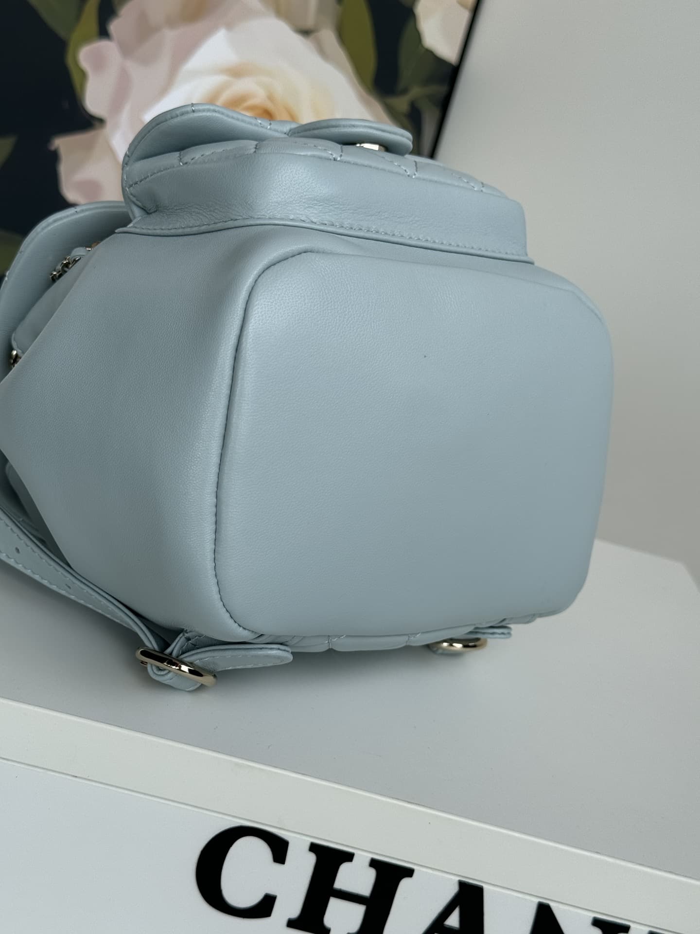 Chanel Small Quilted Duma Backpack Lambskin AS2908 Blue High