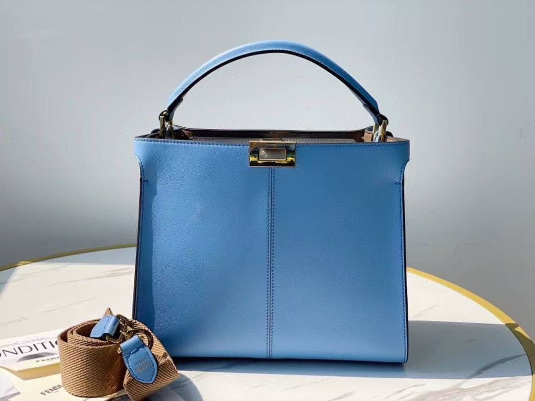 PEEKABOO X-LITE MEDIUM leather bag Blue High