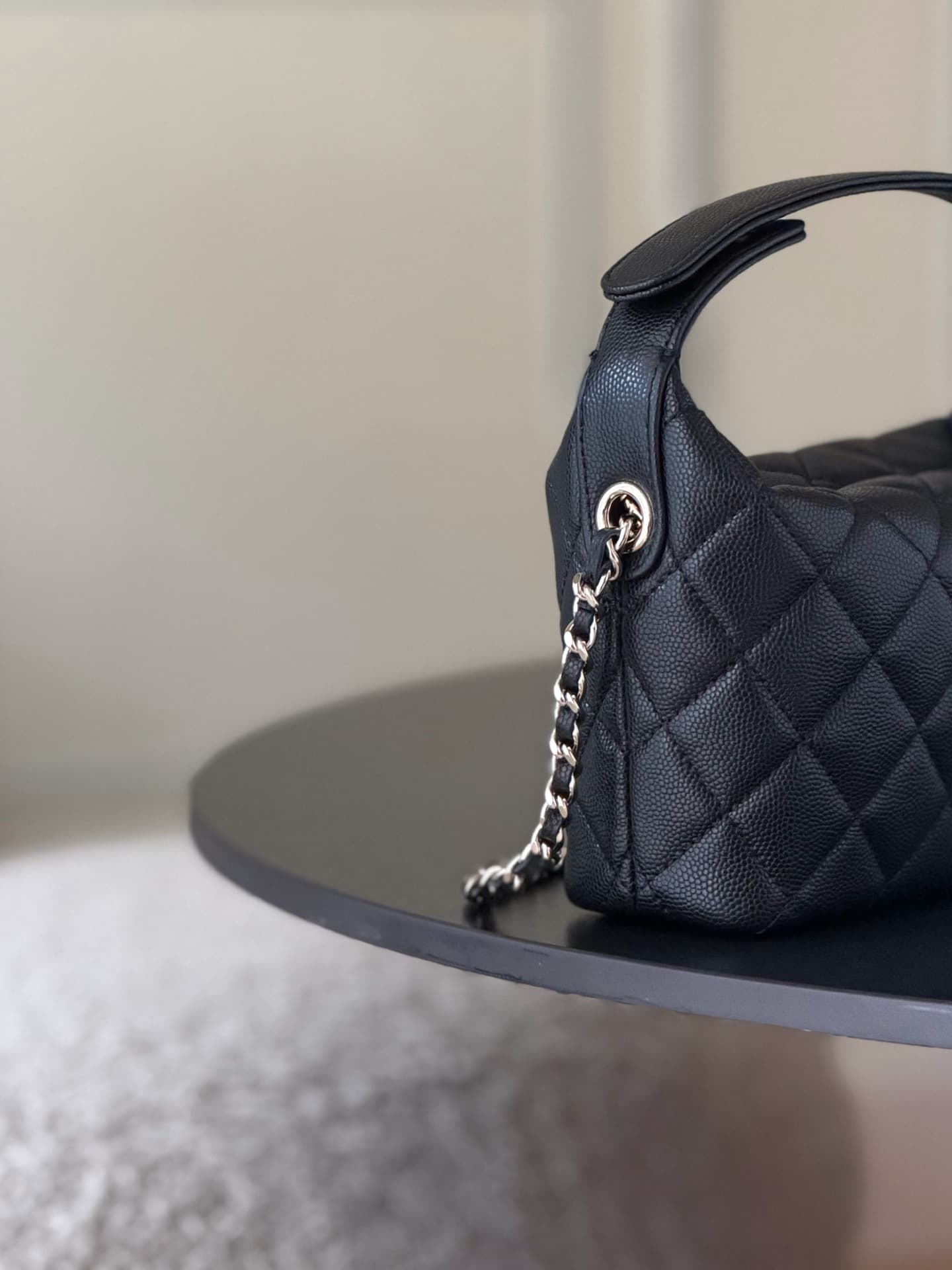 Chanel 25B hobo bag Caviar Calfskin& Gold-Tone Metal AP3387 Black A