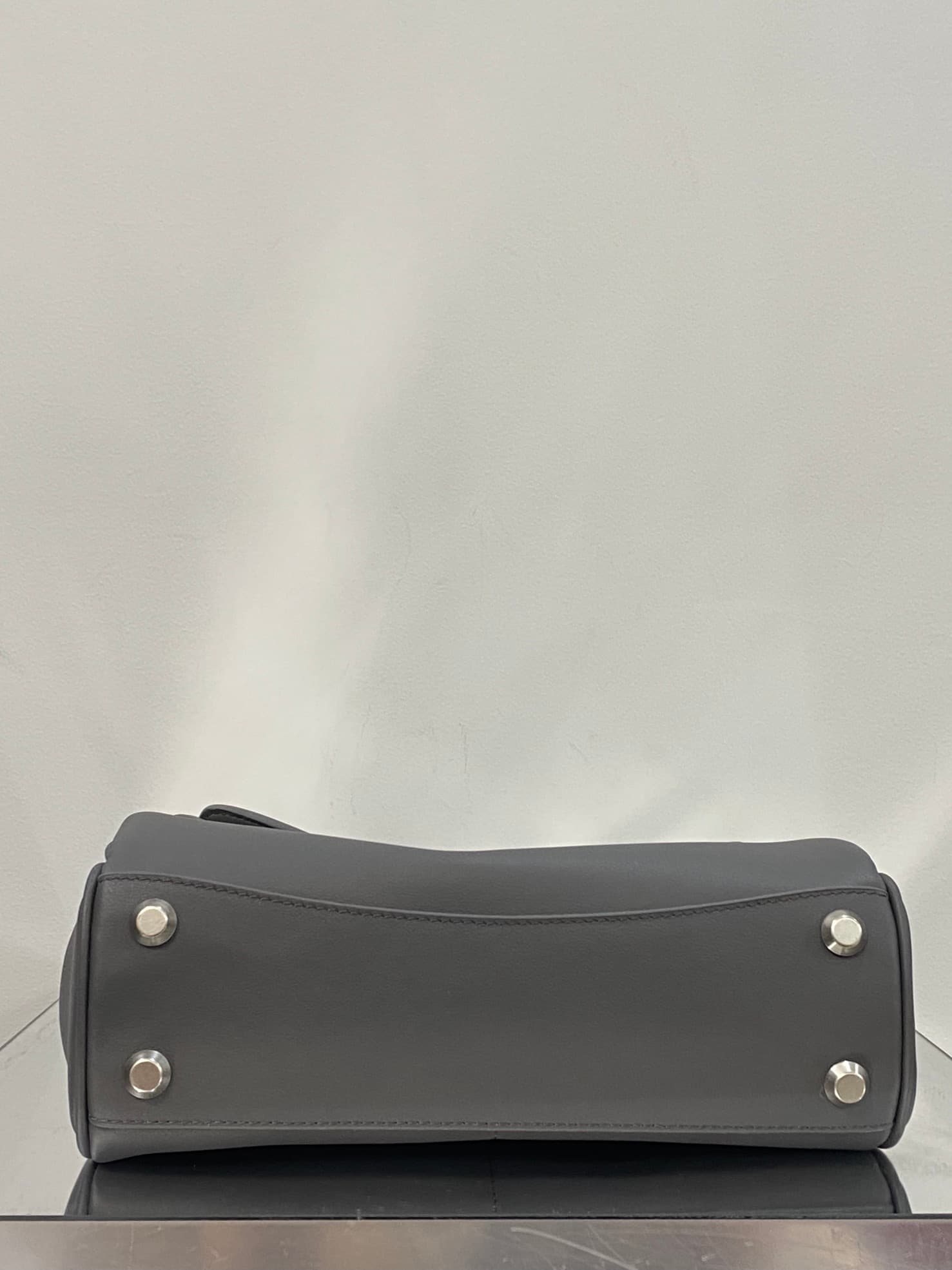 Balenciaga Rodeo Small Bag in Grey Leather With Silver-Tone Metal TOP