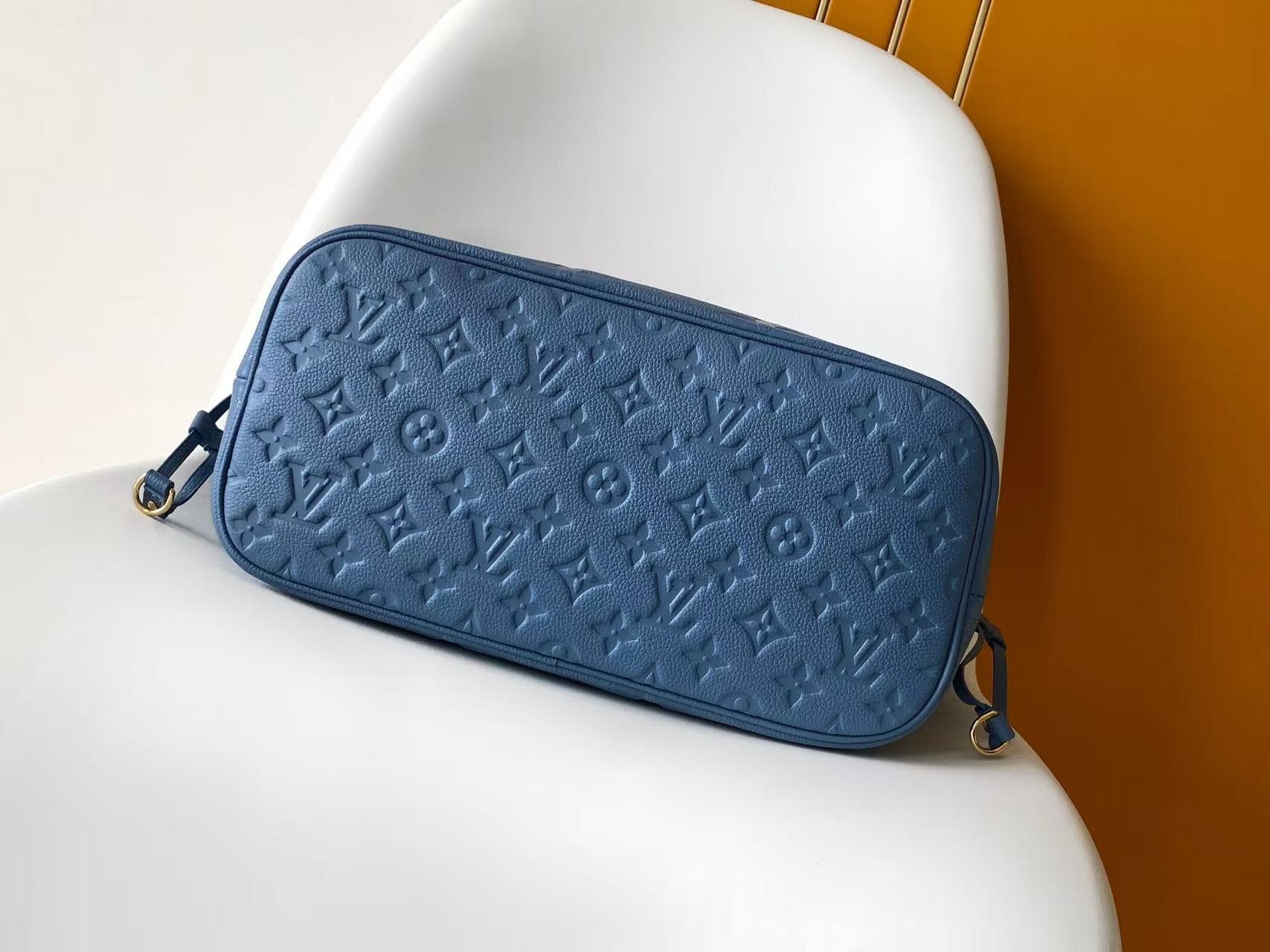 Louis Vuitton Neverfull MM Blue Jean Cowhide leather M27358 High