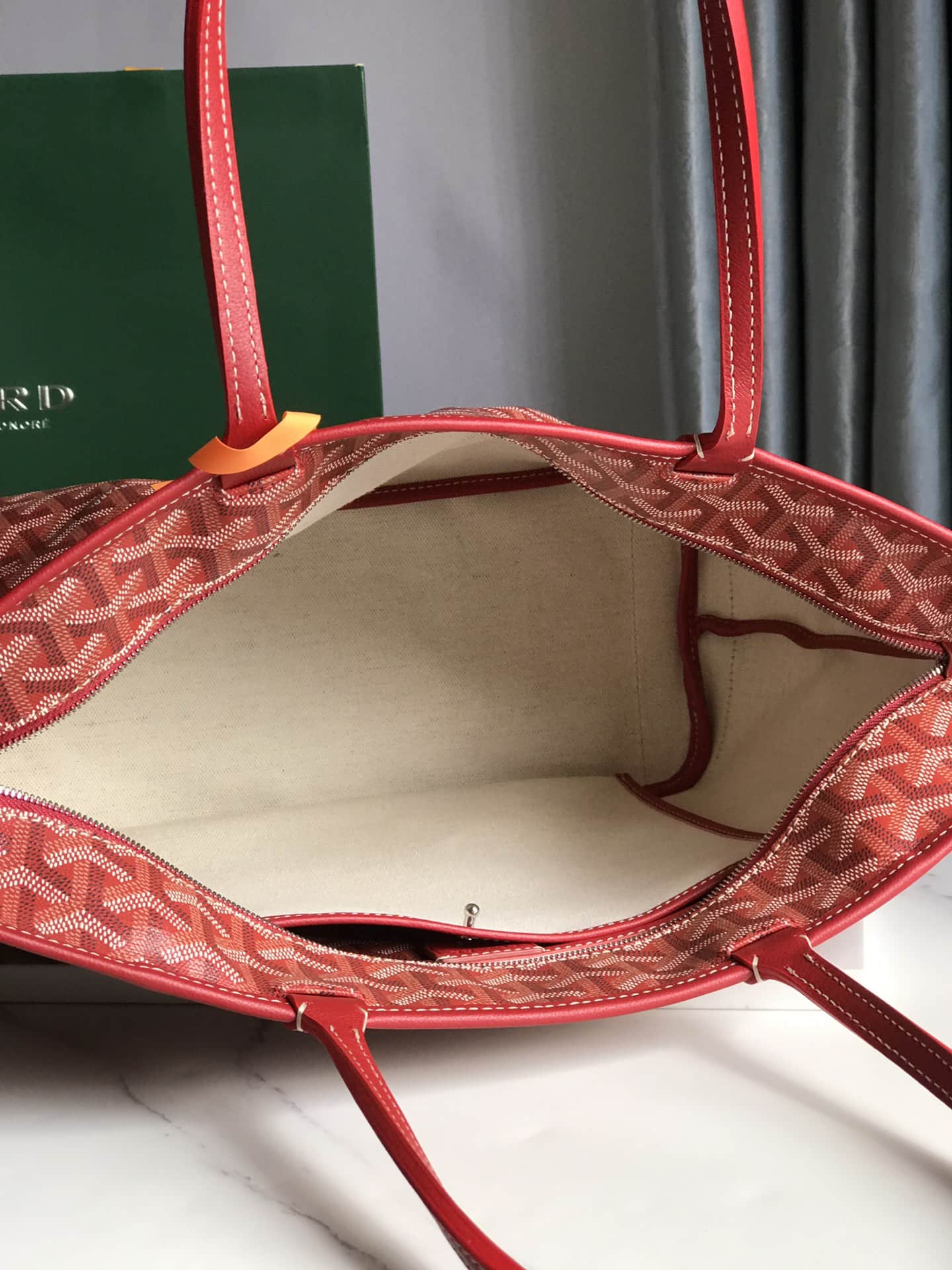 ARTOIS PM BAG Goyardine Canvas & Chevroches Calfskin Red High