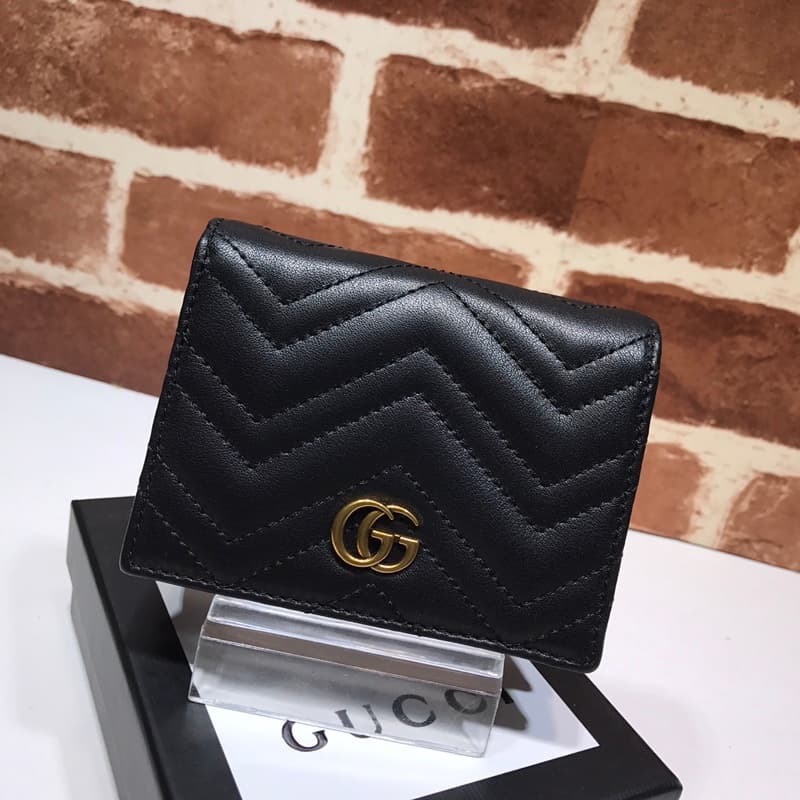 GG Marmont card case wallet black 466492 High