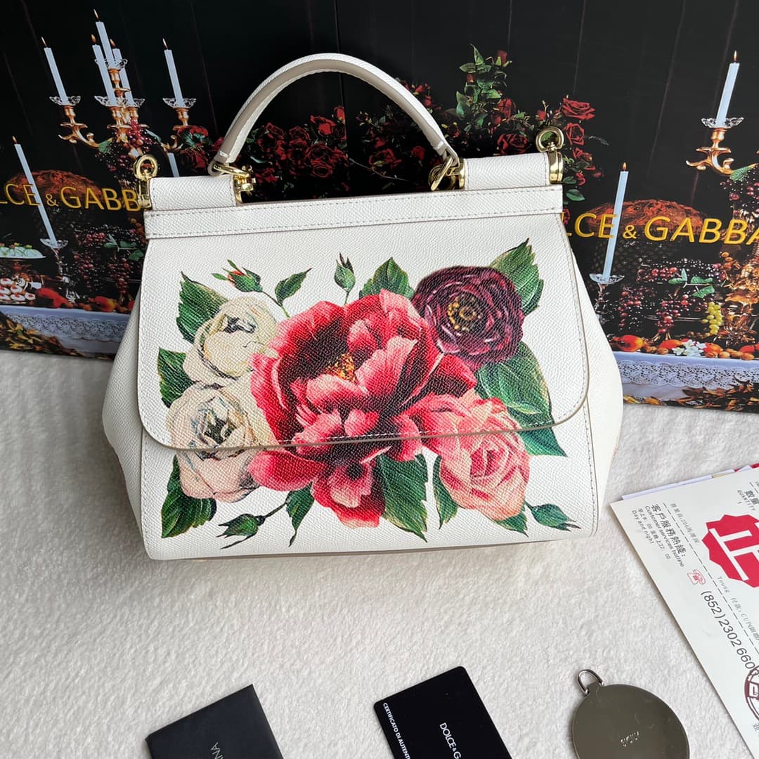 Dolce & Gabbana Miss Sicily top handle bag with multicolor print leather High