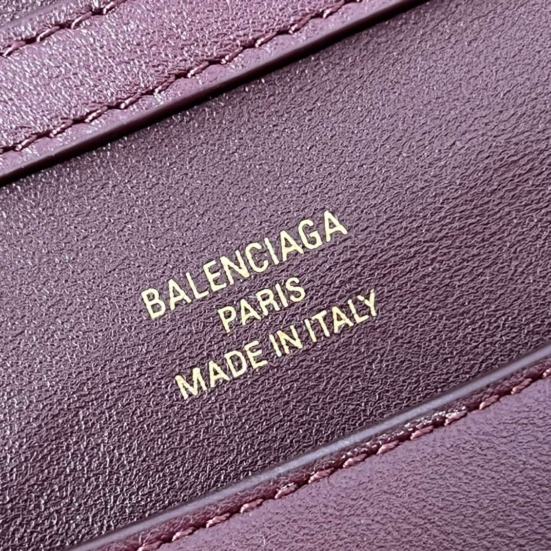 Balenciaga Rodeo Mini Bag in Dark Burgundy Leather With Gold-Tone Metal TOP