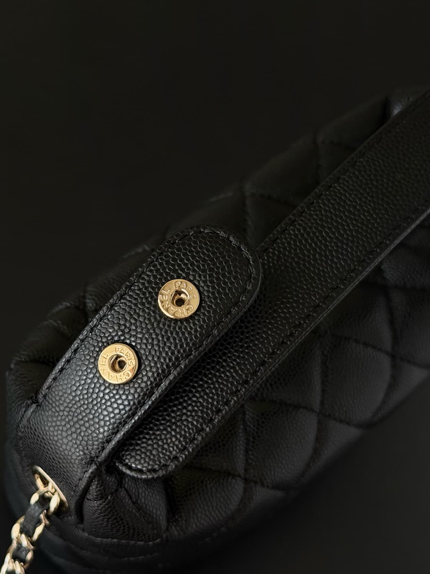 Chanel 25B hobo bag Caviar Calfskin& Gold-Tone Metal AP3387 Black A