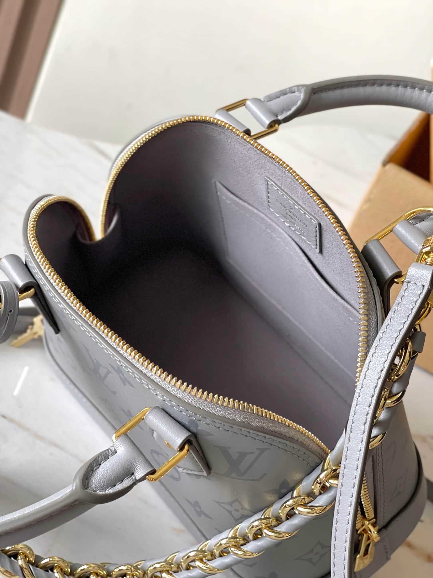 Louis Vuitton Alma BB Trianon Gray Calfskin leather M12561 TOP