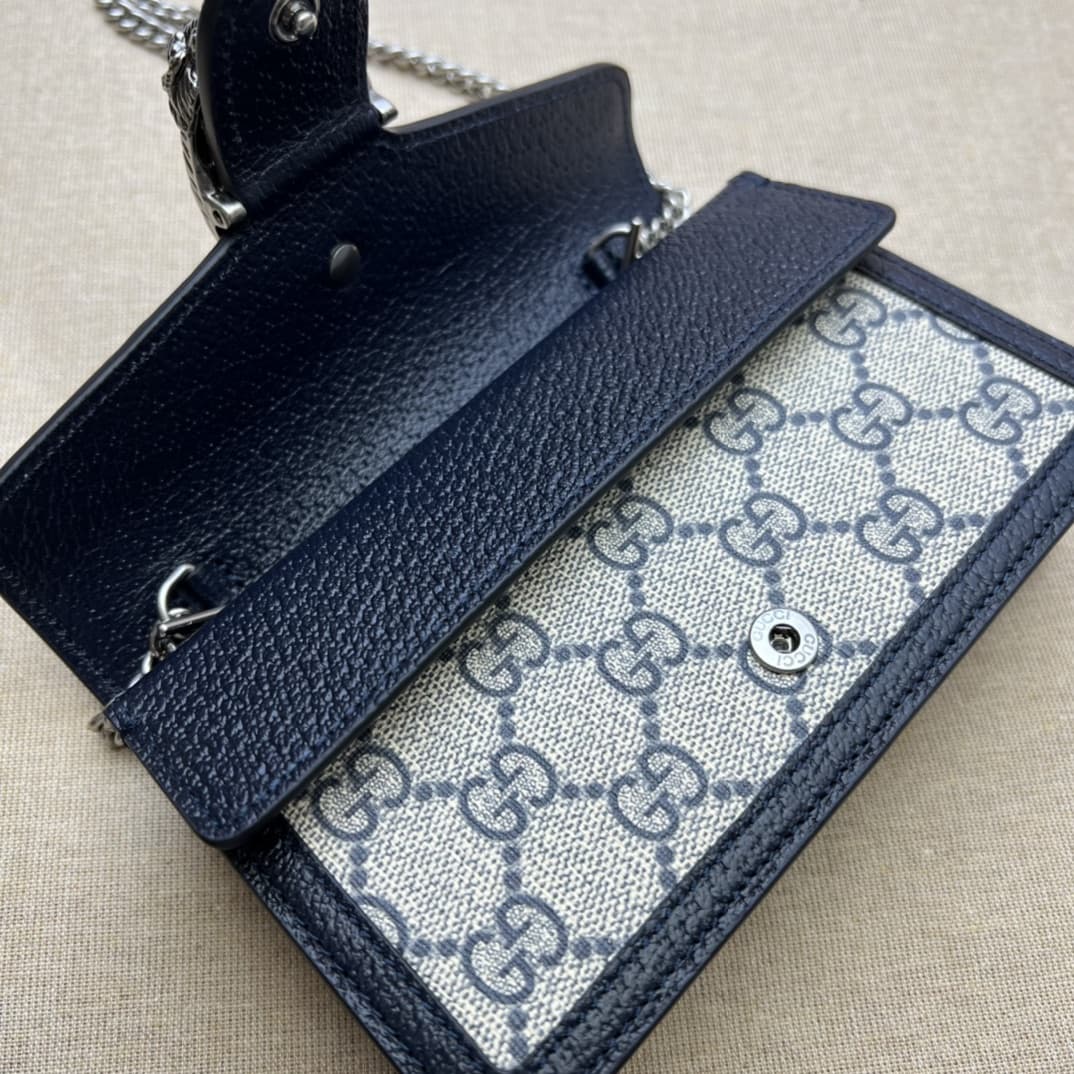 Dionysus GG Supreme super mini bag 476432 Dinim Blue high