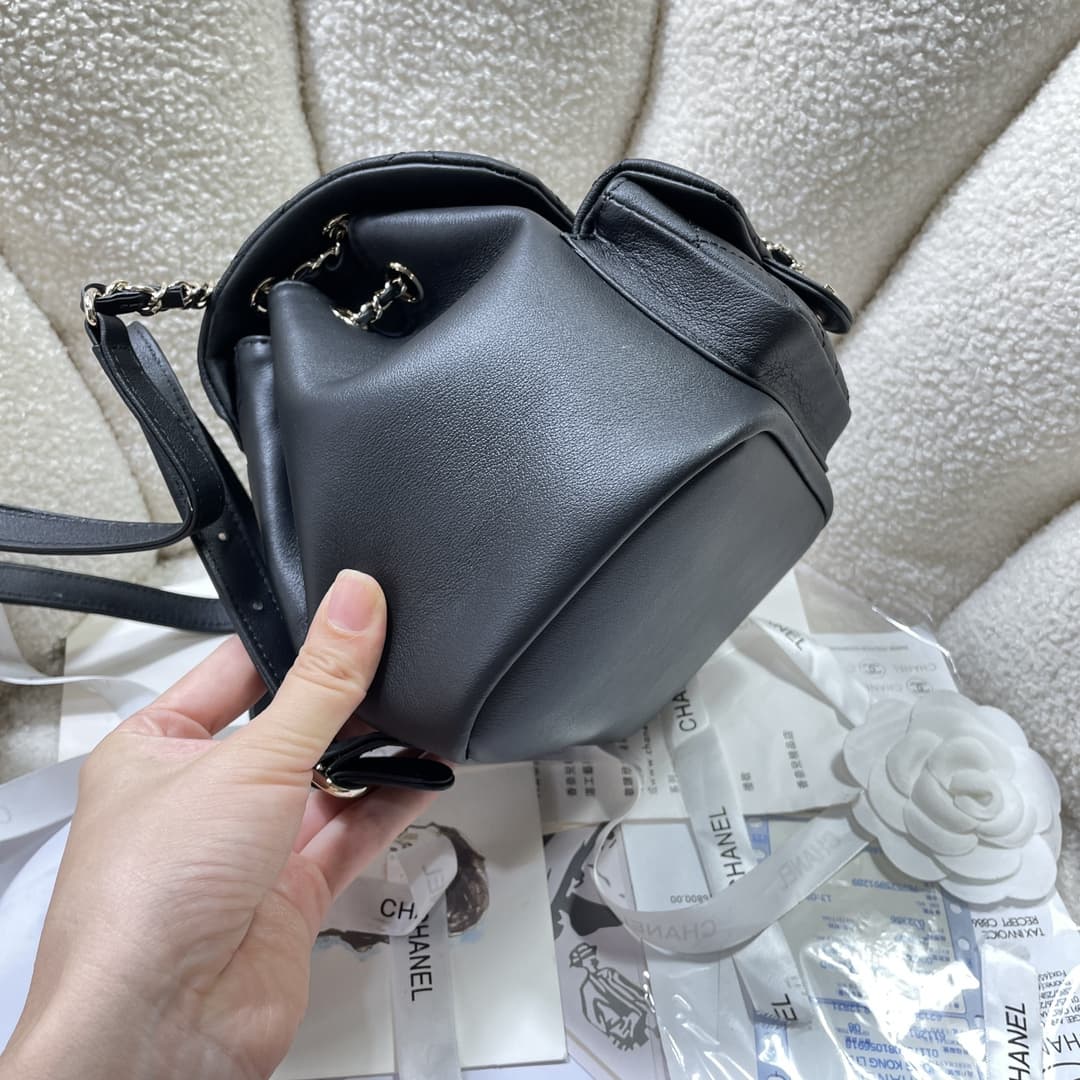 Chanel Small Quilted Duma Backpack Calfskin AS2908 Black High