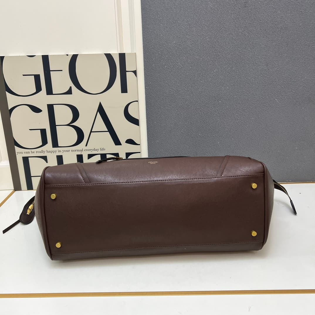 Celine BIG SMILE LUGGAGE IN Natural Supple Calfskin DEEP BROWN High
