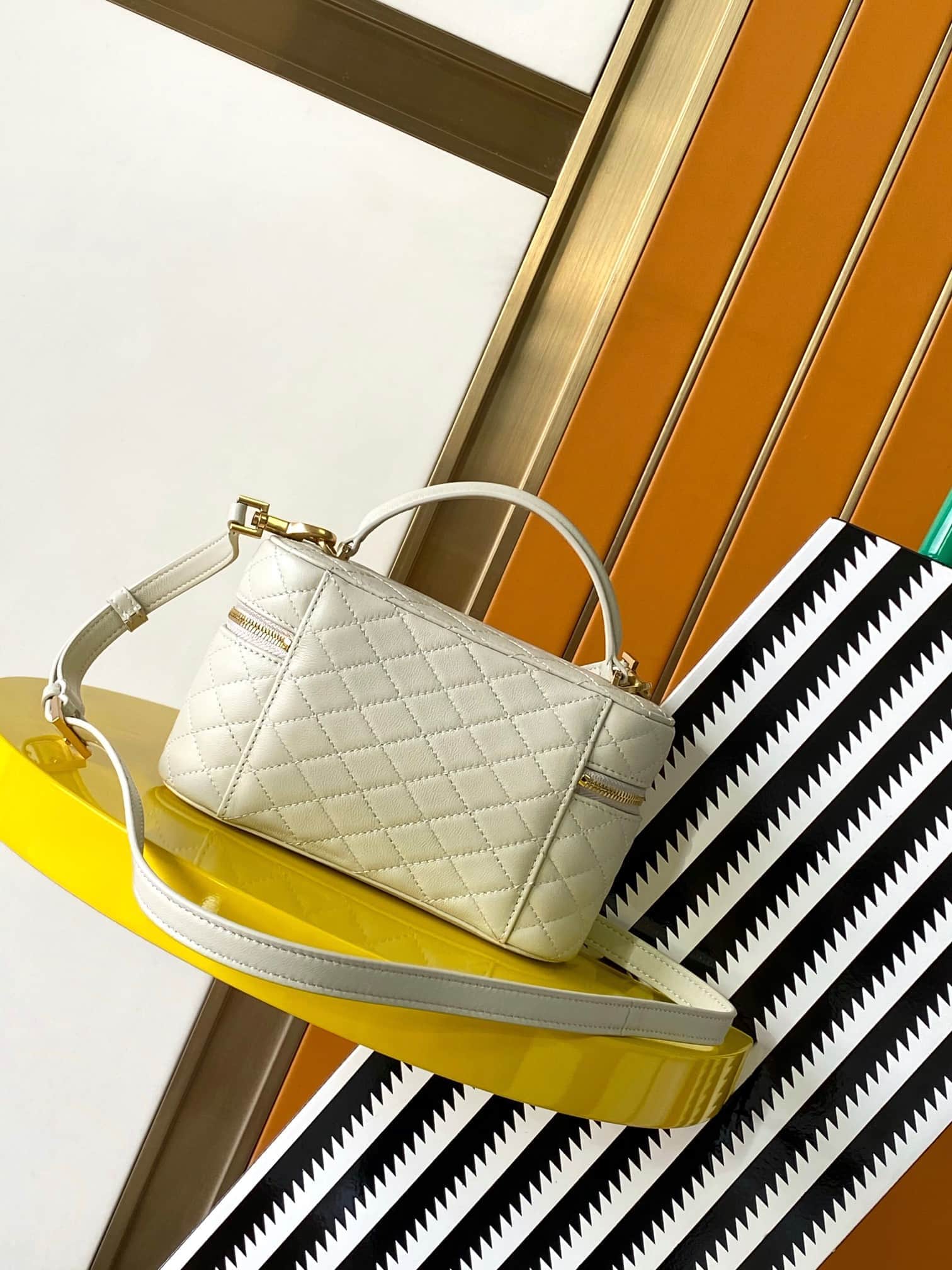 GABY VANITY BAG LAMBSKIN White High