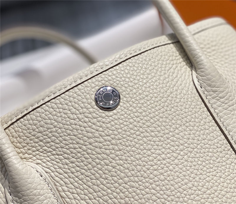 Hermes Garden Party 30/36 Bag Calfskin In Craie High