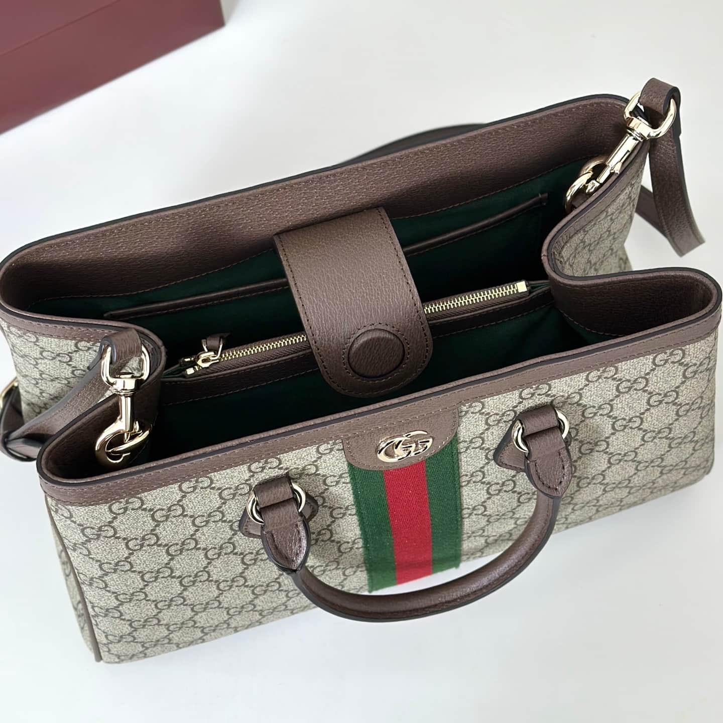 Gucci Ophidia medium tote bag Beige and dark brown GG Monogram 836839 High