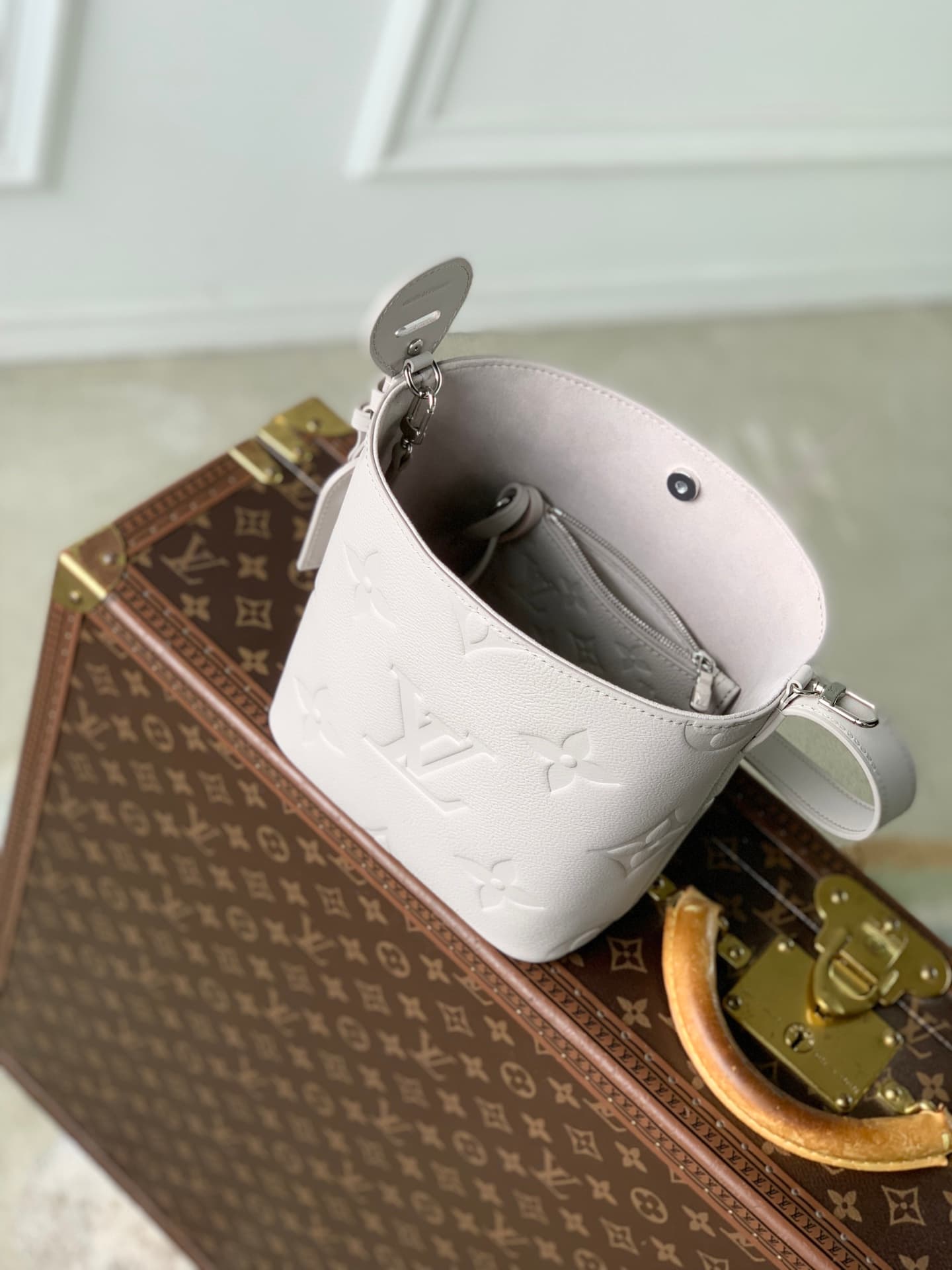 Louis Vuitton All In BB Brume Gray Monogram Empreinte Leather M28342 High