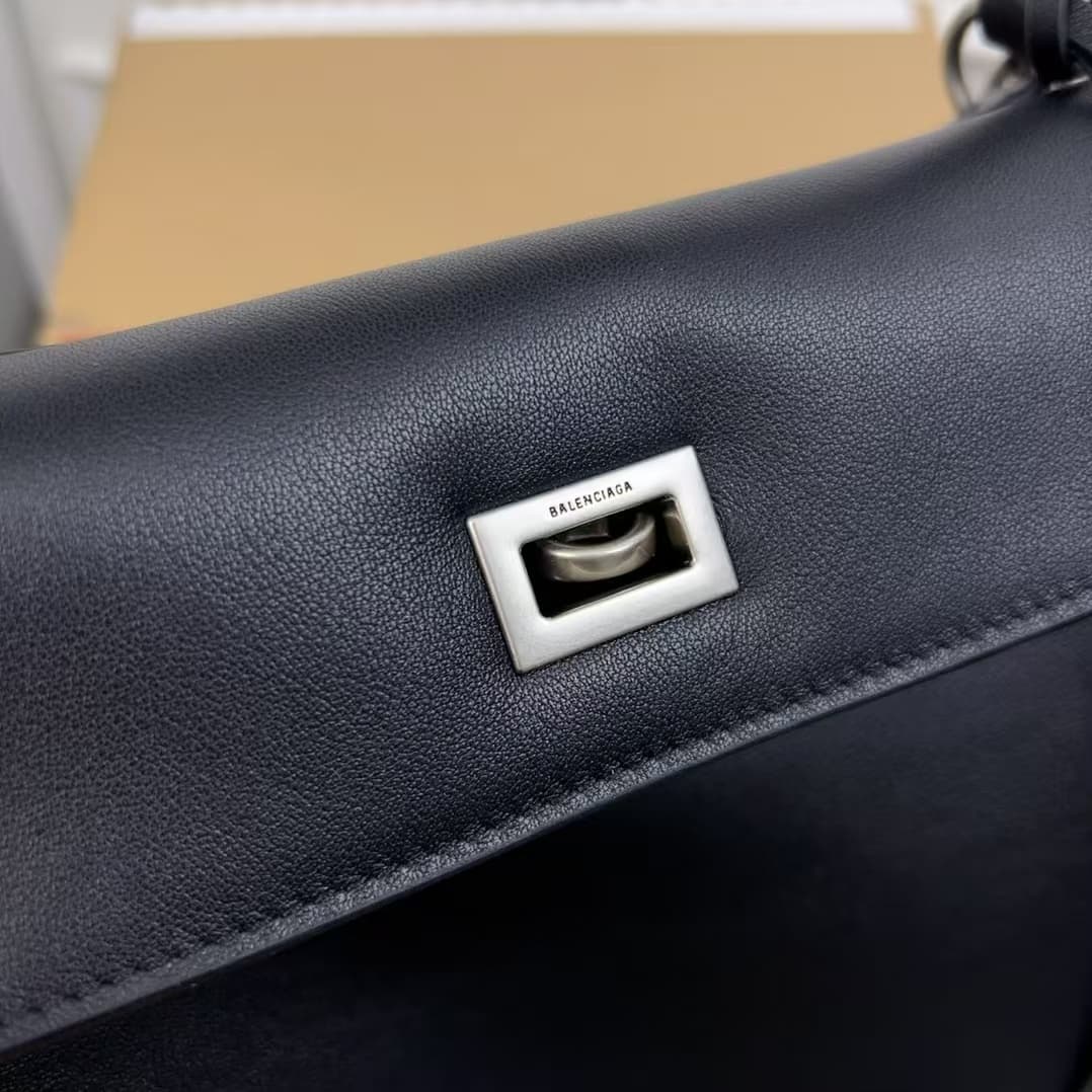 Balenciaga Rodeo Medium Bag in Black Leather With Silver-Tone Metal High