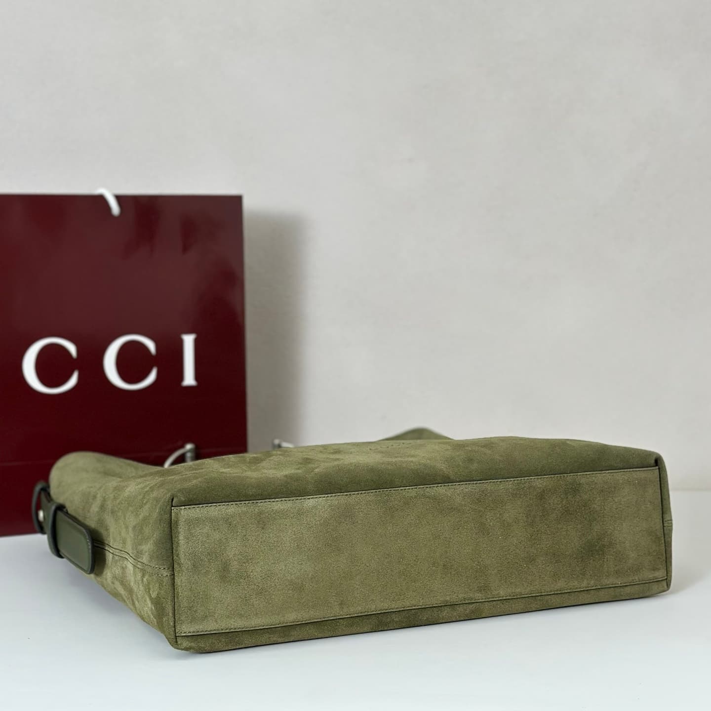 Gucci Beatrix large tote bag 850546 Green Suede High
