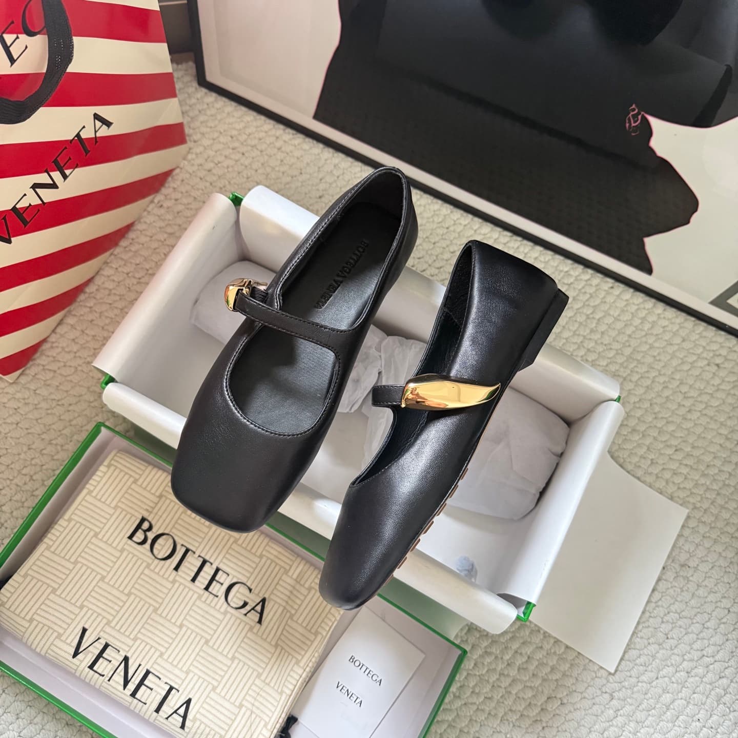 Bottega Veneta Nappa Leather Mary Jane Flats Women