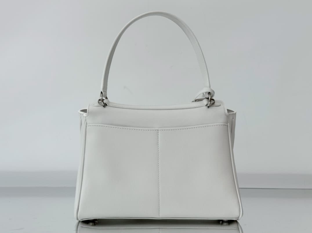 Balenciaga Rodeo Small Bag in White Leather With Silver-Tone Metal TOP