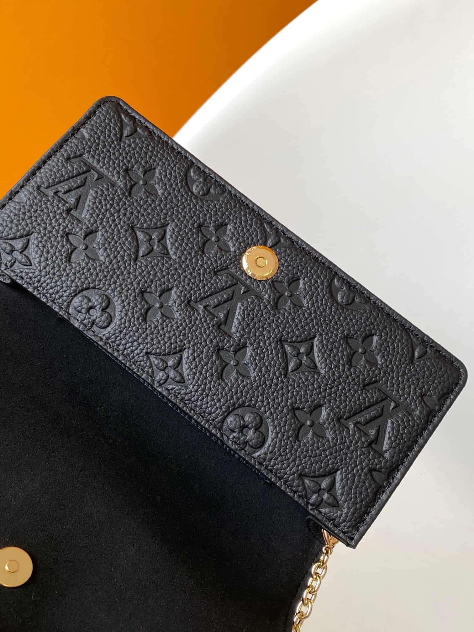 Louis Vuitton Wallet On Chain Lily Black Monogram Empreinte Leather M46919 High