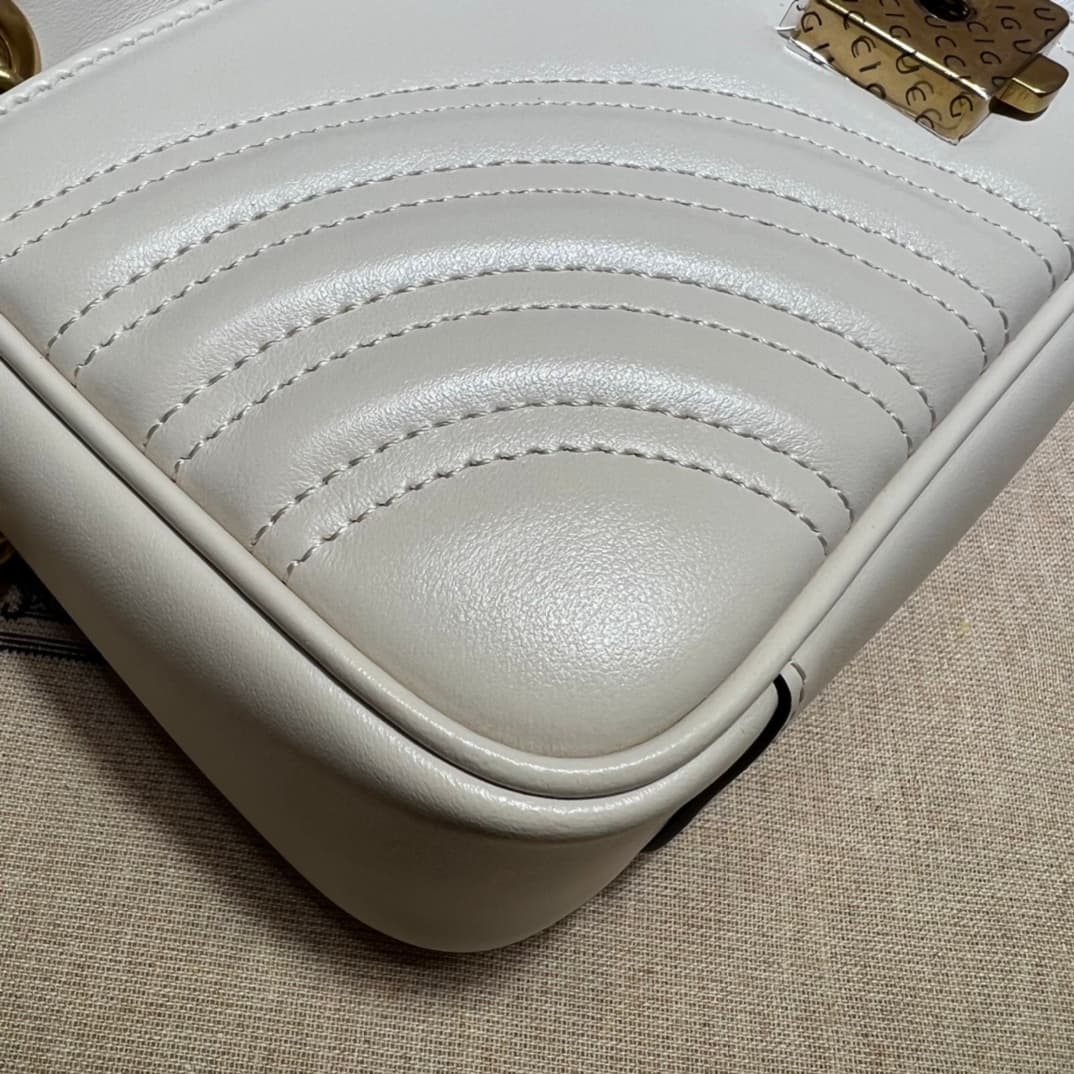 GG Marmont mini matelassé shoulder bag white 446744 High