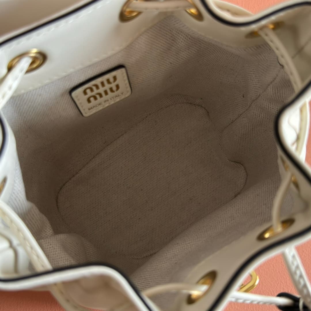 Miu Miu Calfskin Leather backpack White 5BZ045 High