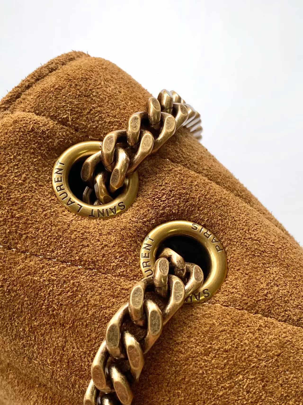 LOULOU small in MATELASSÉ suede BROWN COFFEE 801437 High