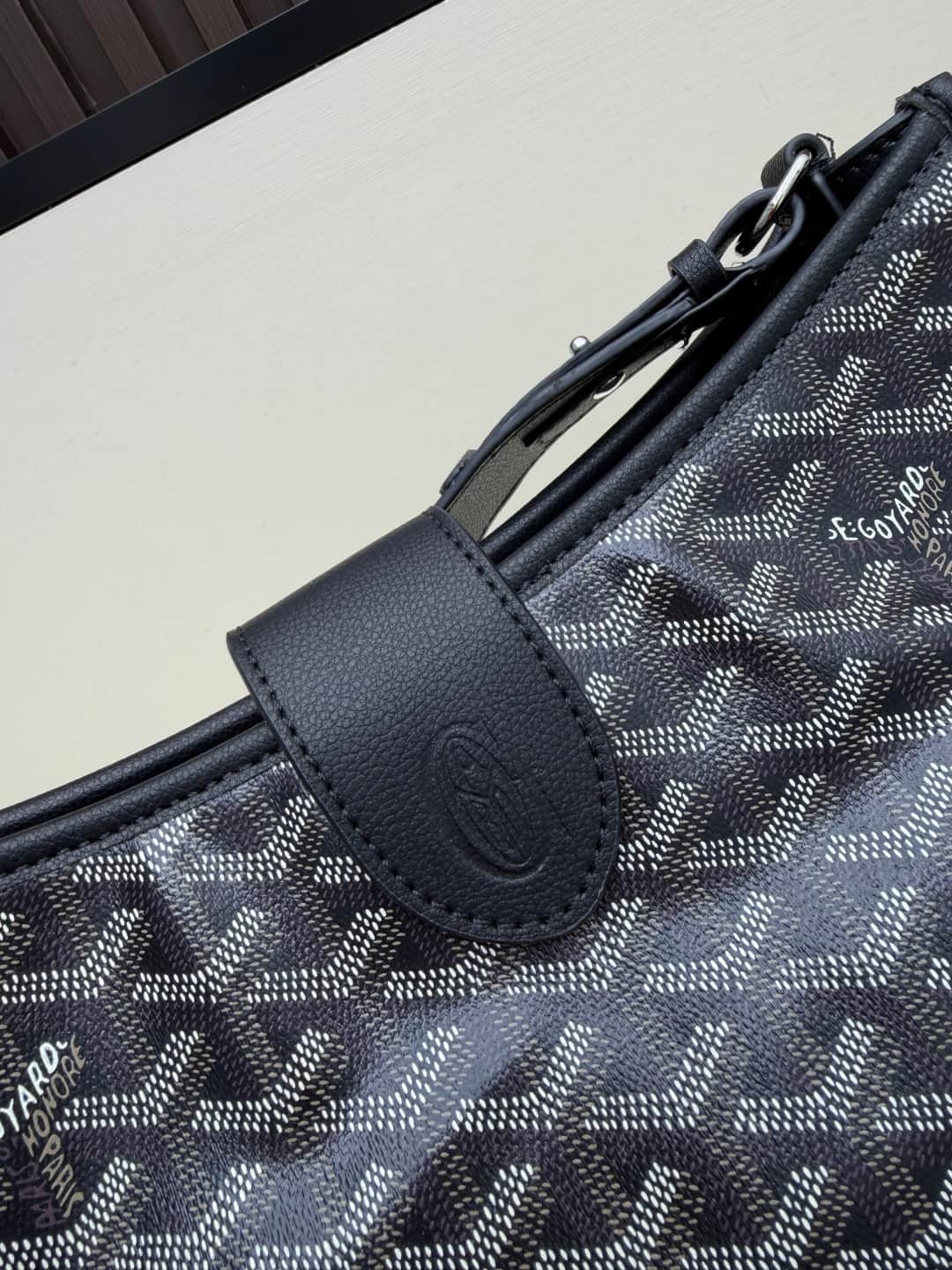 Goyard Musette PM bag in black Goyardine canvas Mid